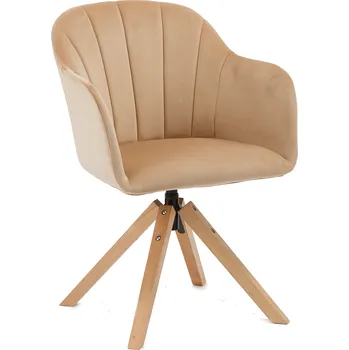 Otočné křeslo, béžová/buk, DALIO