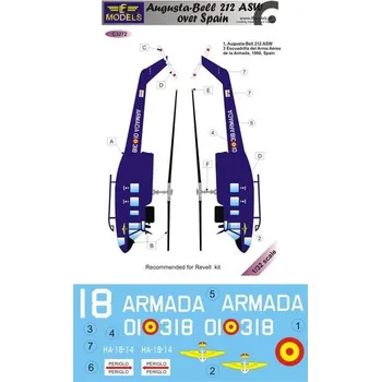 Plastikový model 1/32 Decals Augusta Bell 212 ASW over Spain (REV)