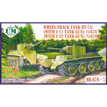 Plastikový model 1/72 Wheel-track Tank BT-7A w/ F-32 Tank Gun