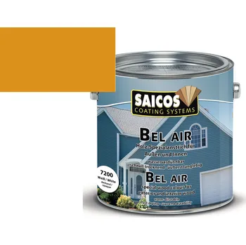 Lak na dřevo Saicos BelAir vodou ředitelný olejový nátěr - krycí pomerančově žlutá 7223; 0,125L