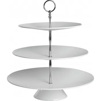 Etažér 3 patra - bílá, černá