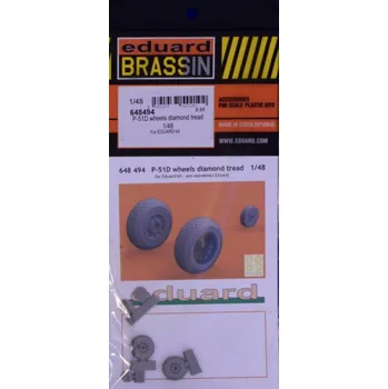 Plastikový model BRASSIN 1/48 P-51D wheels diamond tread (EDU)