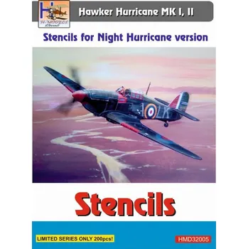 Plastikový model 1/32 Stencils H.Hurricane Mk.I,II Night version