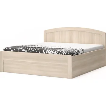 Postel BMB Postel Marika Art oblá - imitace dřeva Dekor: Akát, Provedení: Bez roštu, Rozměr: 160 x 200 cm