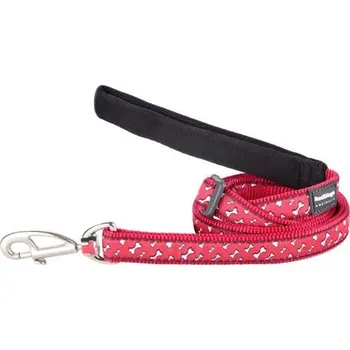 Vodítko pro psa Red Dingo vodítko – Flying Bones Red – 25 mm x 1,8 m