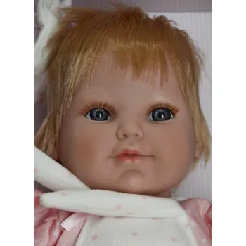 Panenka Realistická panenka Alice od firmy Berjuan ze Španělska (Baby Sweet nina rubia traje rosa)