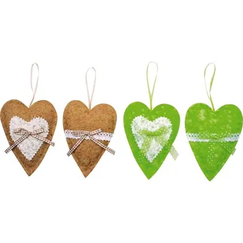 Anděl Přerov Srdíčko na zavěšení textil 14 cm