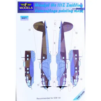 Plastikový model 1/48 Mask He 111Z Zwilling Camouflag painting
