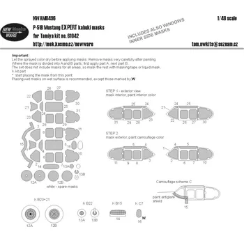 Plastikový model 1/48 Mask P-51B Mustang EXPERT (TAMIYA 61042)
