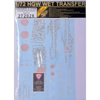 Plastikový model 1/72 Decals Ki-61-Id-HIEN camouflage Pt.1 (TAM)