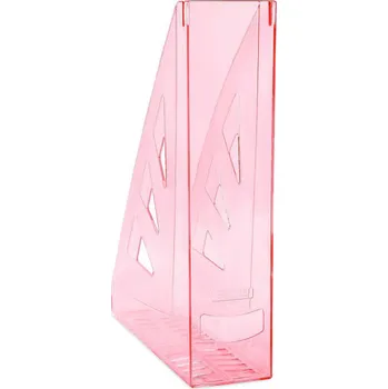 Stojan na časopisy Office A4, 70 mm, transparentní červený