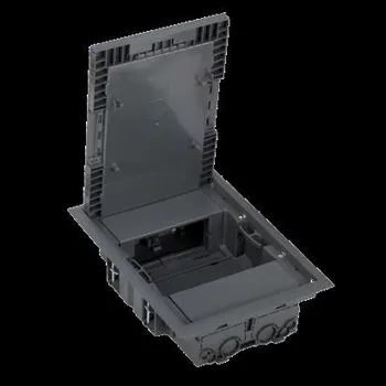 Elektroinstalační krabice SIMON KF200/1 Podlahová krabice KF obdélníkový 4×K45 šedá IK:IK08