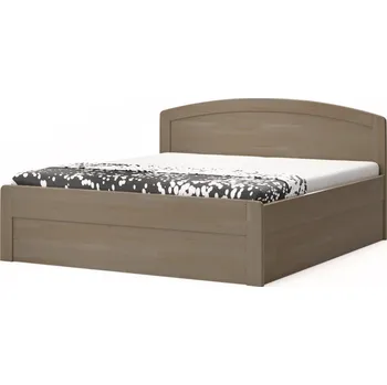 Postel BMB Postel Marika Art oblá - masivní buk Moření: šedá, Provedení: Bez roštu, Rozměr: 180 x 200 cm