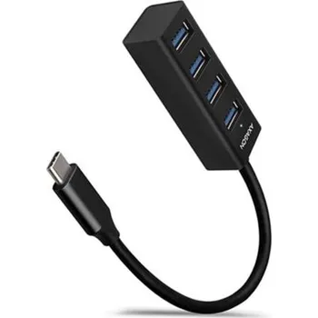 USB hub AXAGON HUE-M1C, 4x USB 3.2 Gen 1 MINI hub, kovový, kabel USB-C 20cm - HUE-M1C