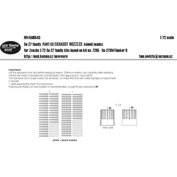 Plastikový model 1/72 Mask Su-27 family EXHAUST NOZZLES (ZVE)