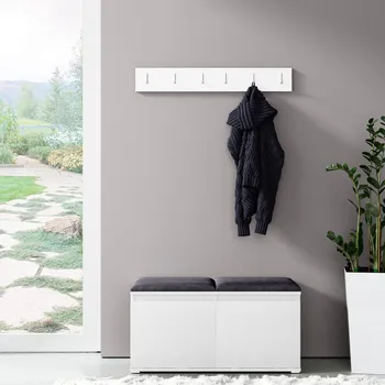 Předsíňová stěna Eka Předsíňová stěna s čalouněnými panely Trinity 5 - Bílá / Černá 2316