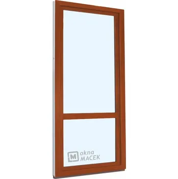 Vchodové dveře Plastové balkonové dveře - KNIPPING 70 AD, 900x2400 mm, OS, s příčkou, zlatý dub Otevírání: pravé, Barva, imitace: zlatý dub/bílá (jednostranně), Provedení: jednostranná klika + madýlko + PVC rám + příslušenství a montážní materiál zdarma