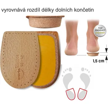 Vložka do bot SVORTO Podpatěnka korekční 1,5cm 017 vel.33-46, --- - 37-39