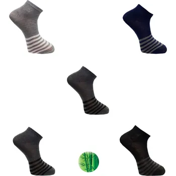 Pánské ponožky PeSaiL Pánské kotníkové bambusové ponožky mix barev (5 párů v balení ) Barva: Mix barva, Velikost: 43-46