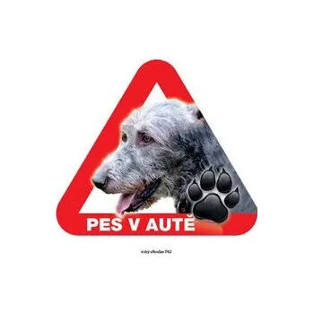 Grel nálepka na sklo pozor pes v autě irský vlkodav