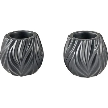 Svícen Morso, Stojánek na čajovou svíčku Flame Black, 2ks | černá