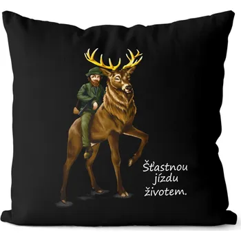 Dekorativní polštářek Polštář Myslivecká jízda (Velikost: 40 x 40 cm)