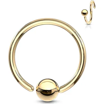 Piercing Šperky4U Piercing - kruh zlacený, kulička 3 mm - K1002GD-10063