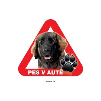 Značení Grel nálepka na sklo pozor pes v autě leonbergr