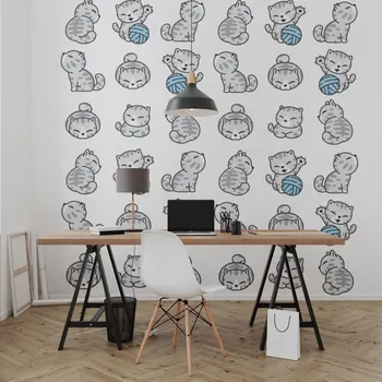 Tapeta Ekomazlíček Tapeta CAT PLAY Typ tapety: Vinylová tapeta matná (samolepící), Šířka tapety: 150 cm, Výška tapety: 150 cm