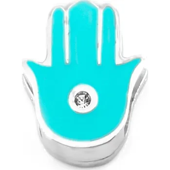 Přívěsek BRUNOshop.cz Přívěsek na plochý náramek HAMSA s kamínkem MODRÝ