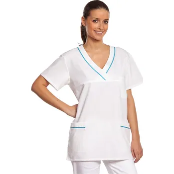 IREA Halena D10 Obvod hrudi: 48 | 102-106 cm, Barva: Bílá s tyrkysovým doplňkem | na zakázku