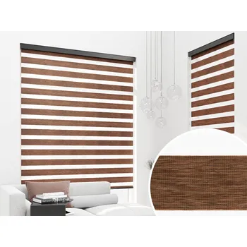 Roleta ZEBRA-SHOP ROLETA DEN A NOC MAXI / PREMIUM / HNĚDÝ MELÍR / BH 15 Výška: 150, Šířka: 80, Barva kazety / umíst.řetízku: černá / vlevo