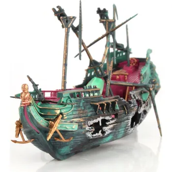 Dekorace do akvária LEDMEGROW Vrak lodi - dekorace do akvária