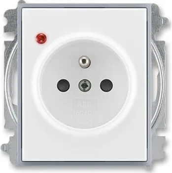 vypínač a zásuvka ABB ELEMENT Zásuvka 5599E-A02357 04 s clonkami, s ochranou před přepětím, bezšroubová, bílá/ledová šedá 5599E-A02357 04