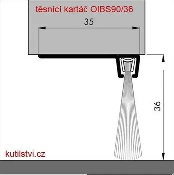Stavební výplň Hliníkový kartáč těsnící, na vrata a dveře, spodní těsnění na spodní část dveří a vrat Varianta: 300 cm, celková výška 36mm, výška vlasu 30mm