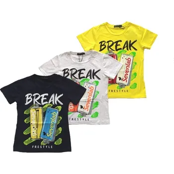 TURECKÁ MÓDA CHLAPECKÉ TRIČKO S MĚNICÍM SE OBRÁZKEM "BREAK" Barva: žlutá, Velikost: 14 let (164)