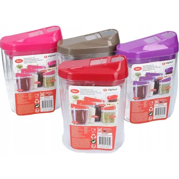 Dóza na potraviny ALPINA SADA PLASTOVÝCH NÁDOB S DÁVKOVAČEM 4KS