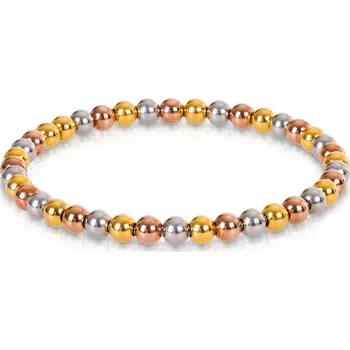 Náramek Tříbarevný ocelový náramek s kuličkami - Meucci DB238