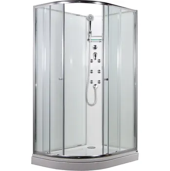 ARTTEC SIRIUS 120 x 90 cm - Masážní sprchový box model 4 čiré sklo pravá vanička 5 let záruka + stěrka na sklo zdarma