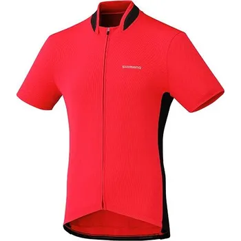 cyklistický dres Shimano Pánský dres s krátkým rukávem SHIMANO, celopropínací, žlutý - SHIMANO dres, celopropínací, červená, M