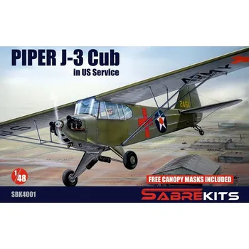 Plastikový model SabreKits 1/48 Piper J-3 Cub „In US Service“