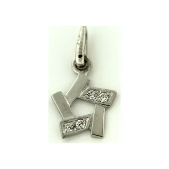 Přívěsek Zlatý přívěsek s kamenem z bílého zlata