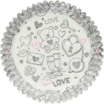 Krabice na pečivo Funcakes FunCakes cukrářské košíčky - love malůvky - 48ks