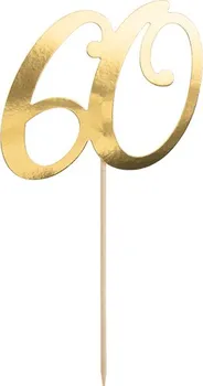 Party dekorace Partydeco Zapichovací dekorace na dort 60 zlatá 