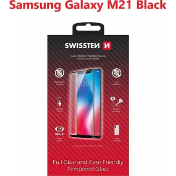 Tvrzené sklo Swissten Full Glue, Color Fame, Case Friendly pro Samsung Galaxy M21, černá