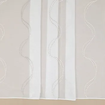 Záclona Záclona bílá, šampáň a taupe vyšívané vlny, v.290cm