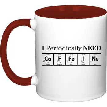 Hrnek malý barevný s potiskem Potřebuju pravidelně kofein