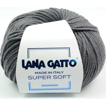 Příze Lana Gatto pletací příze vlna merino SUPER SOFT tmavošedá