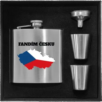 Placatka Placatka v krabičce Fandím Česku - vlajka ve tvaru ČR