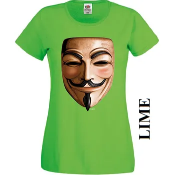 Pánské tričko damske tricko anonymous Barva: Lime - limetkově zelená, Výstřih: Kulatý výstřih kolem krku, EU dámská velikost: eu 32/34 (dívčí prodloužená 116) viz tabulka velikostí